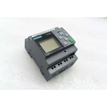 Siemens LOGO! 230RCE logic module, industrial automation part, gray controller, LAN port, COMPRESSEUR NO2 label.