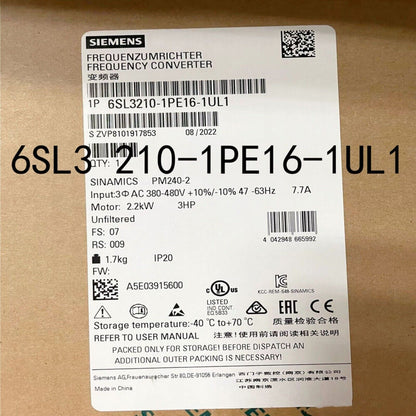 PLC | Siemens | 6SL3210-1PE16-1UL1 6SL3 210-1PE16-1UL1 SINAMICS POWER MODULE PM240-2
