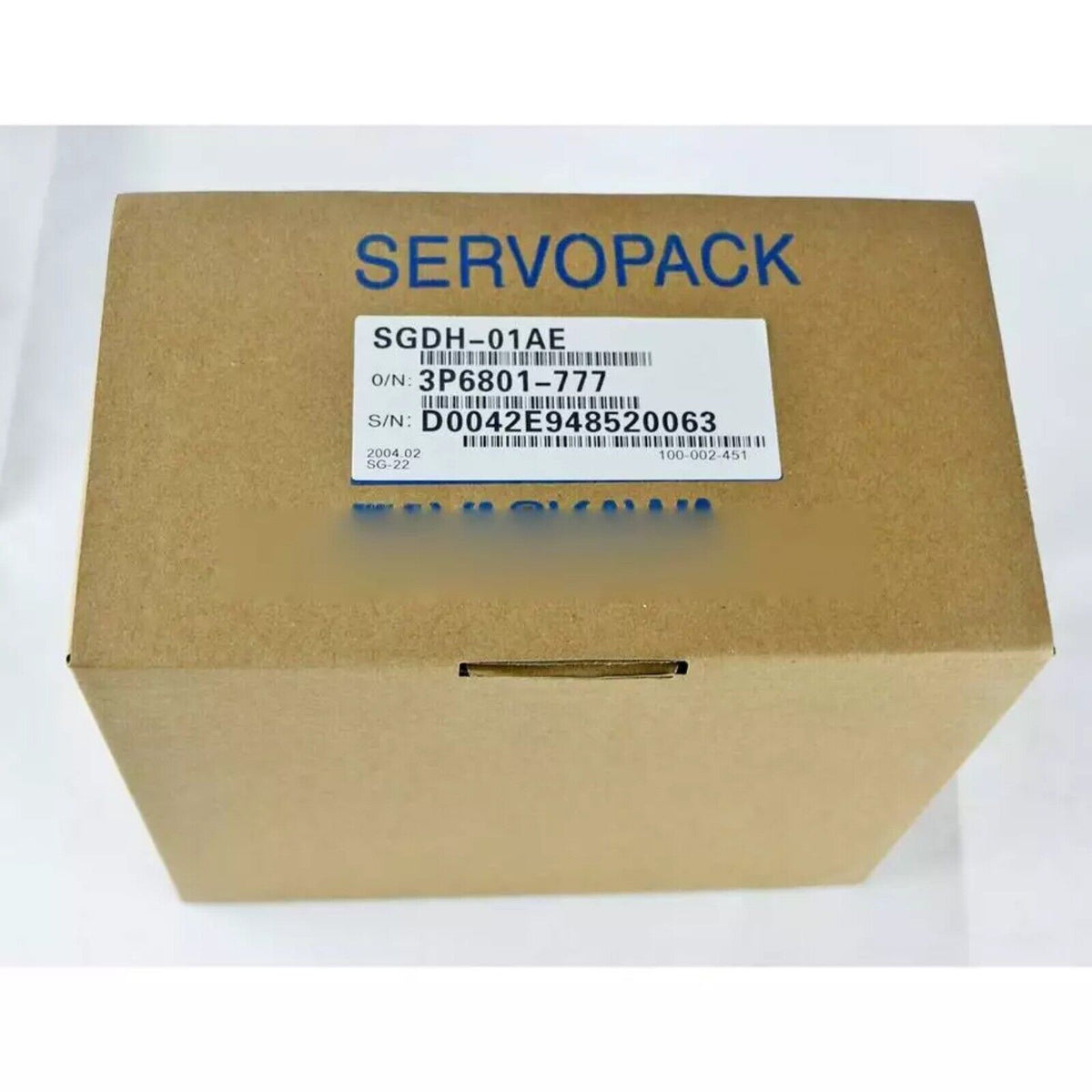 Yaskawa SGDH-01AE Servo Driver in a brown cardboard box, new expedited shipping.