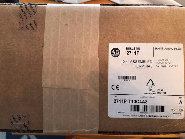 Allen-Bradley 2711P-T10C4A8 PanelView Plus 10.4" terminal in box, product of USA.  PLC HMI panel.