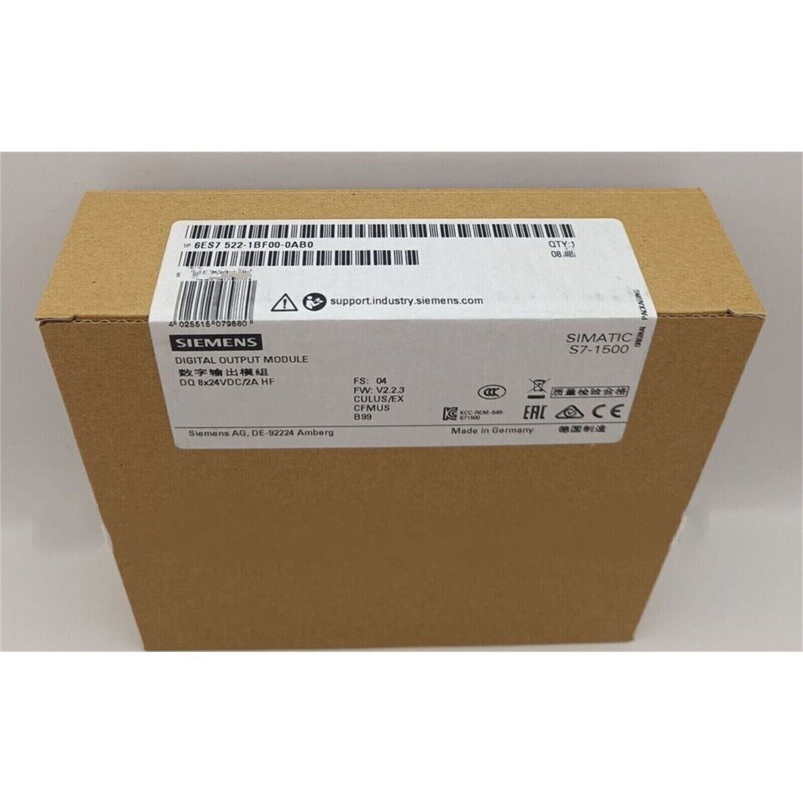Siemens SIMATIC S7-1500 digital output module 6ES7 522-1BF00-0AB0 packaging box