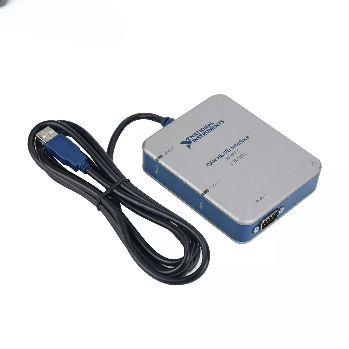 National Instruments USB-8502 CAN HS/FD Interface Device. NI-XNET USB CAN interface with USB cable.