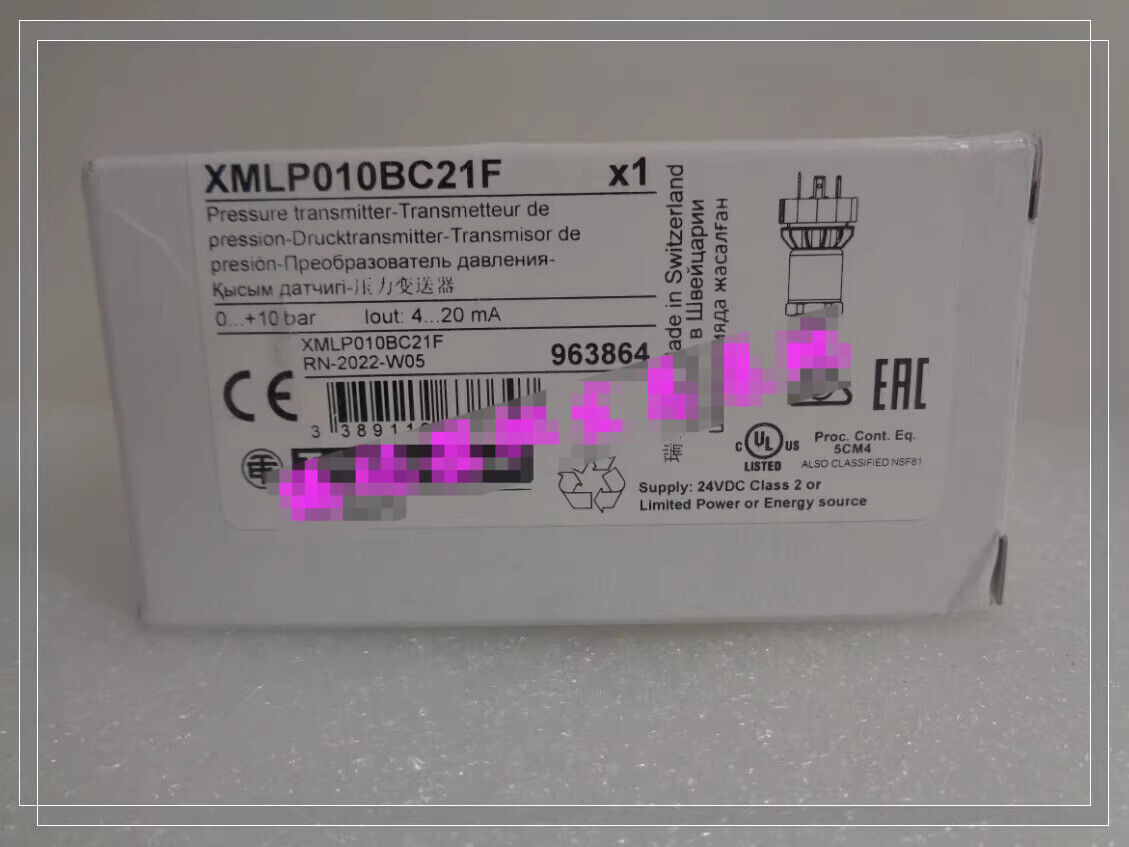 Schneider XMLP010BC21F pressure transmitter, industrial automation component, labeled and packaged.