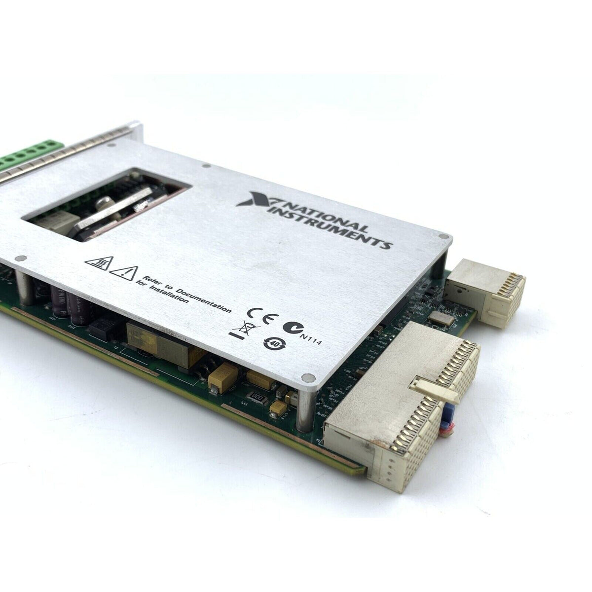 National Instruments PXI-4132 SMU Module. Industrial automation component with CE marking.