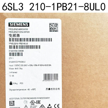 PLC | Siemens | 6SL3210-1PB21-8UL0 6SL3 210-1PB21-8UL0 SINAMICS Power Module PM240-2