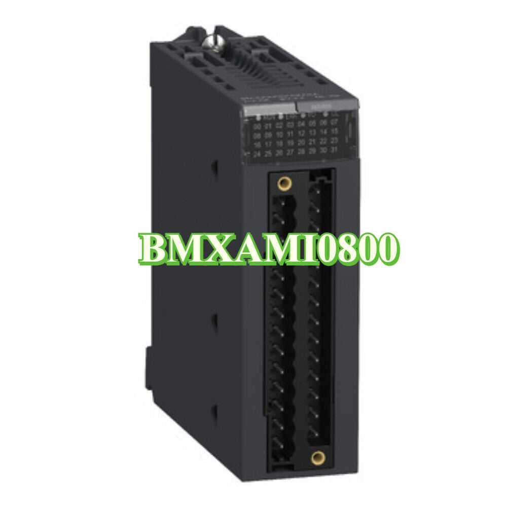 Schneider BMXAMI0800 non-isolated analog input module, black plastic PLC module.