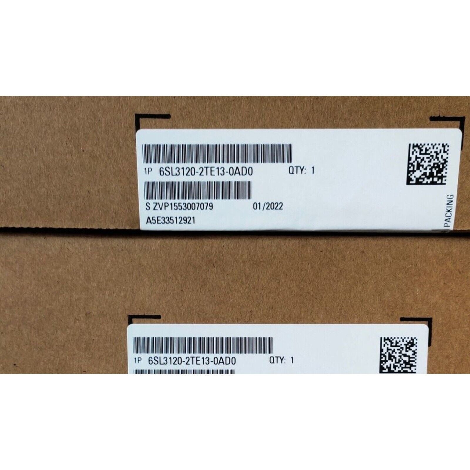 Siemens SINAMICS S120 Single Motor Module packaging label, part number 6SL3120-2TE13-0AD0