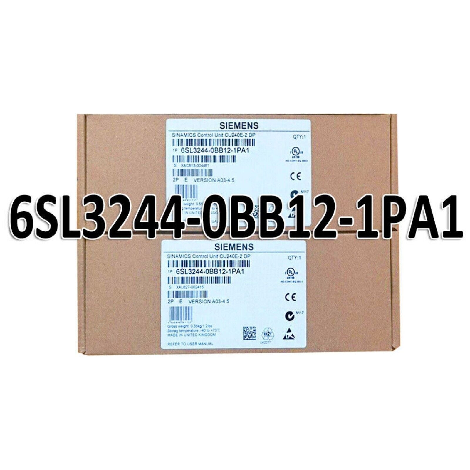 Siemens SINAMICS CU 6SL3244-0BB12-1PA1 control unit in box. Industrial automation part for motor control.