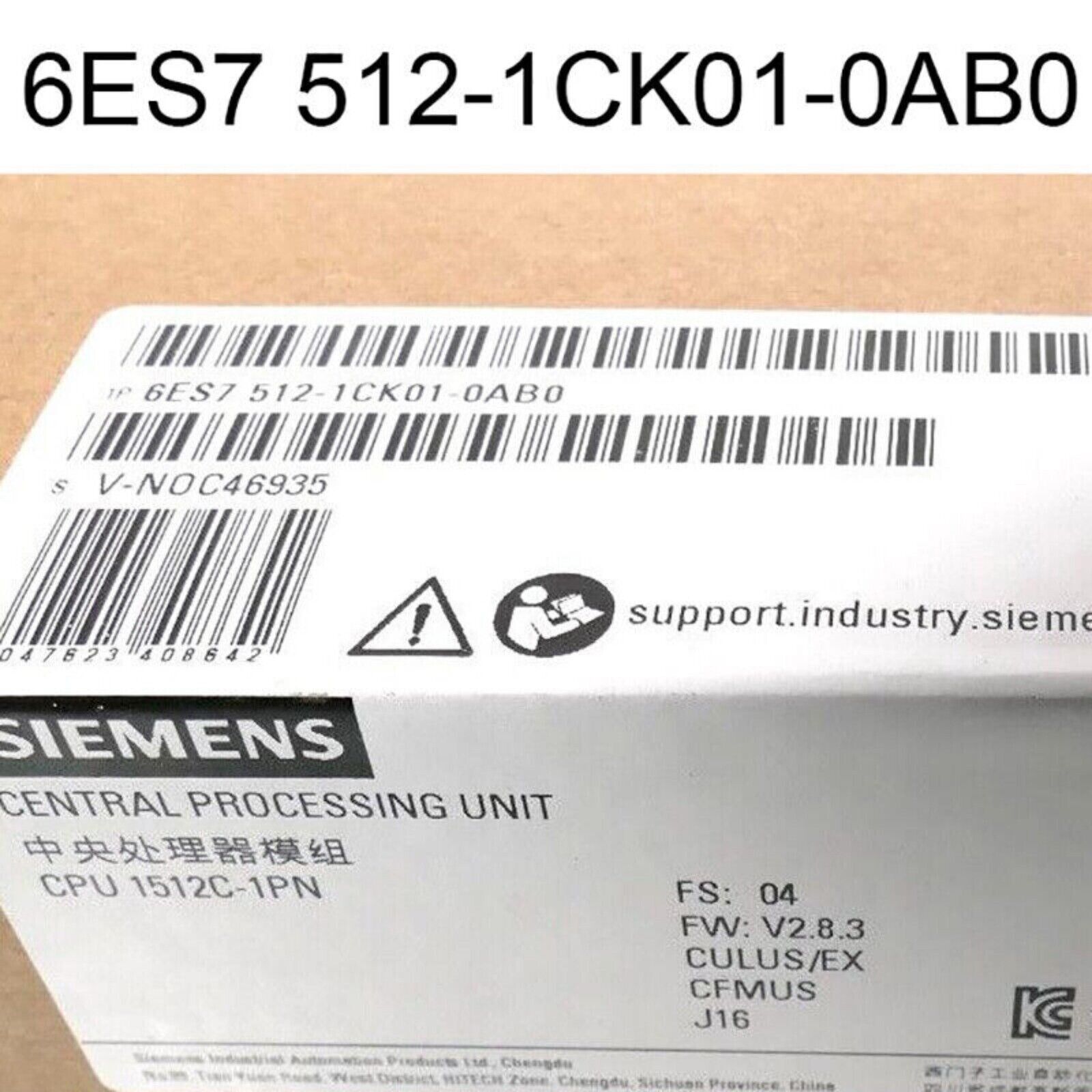 Siemens S7-1500 CPU 1512C-1 PN PLC module with label, 6ES7 512-1CK01-0AB0, industrial automation part