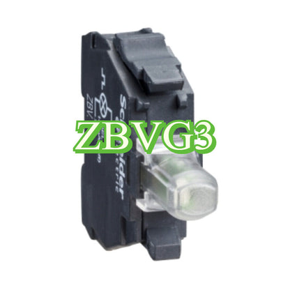 Schneider Electric ZBVG3 light module with green LED, 110-120V AC for Harmony XB4 series.