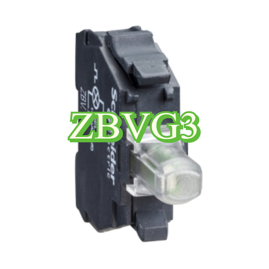 Schneider Electric ZBVG3 light module with green LED, 110-120V AC for Harmony XB4 series.