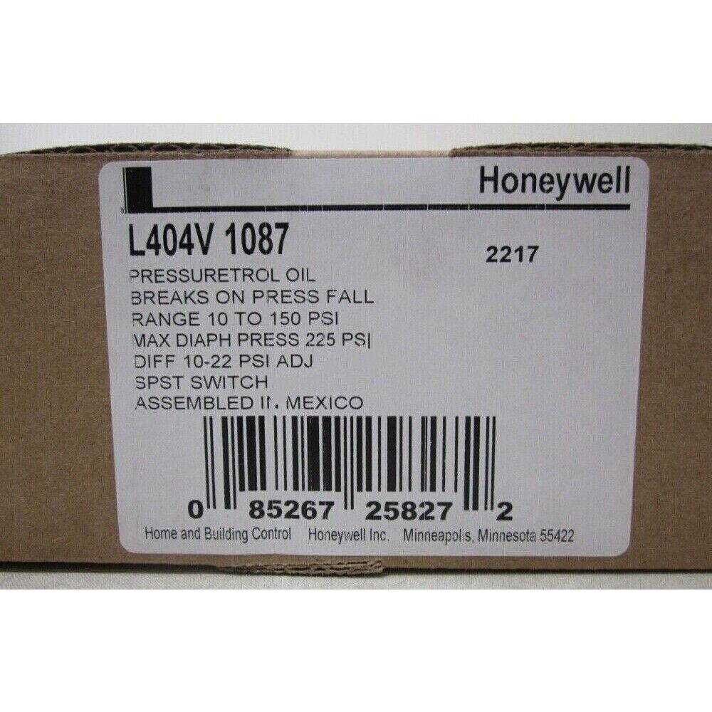 Honeywell L404V1087 Pressuretrol Controller, Industrial Automation Part, range 10 to 150 PSI