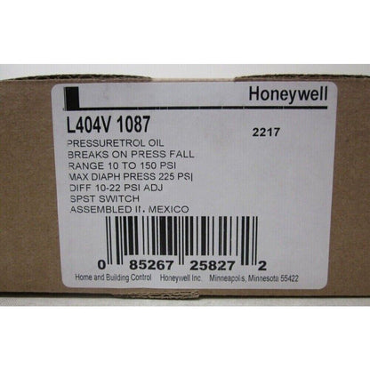 Honeywell L404V1087 Pressuretrol Controller, Industrial Automation Part, range 10 to 150 PSI