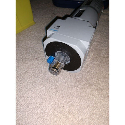 Festo LOE-D-MIDI 192576 lubricator, industrial automation part, transparent window, blue dial, automation component.