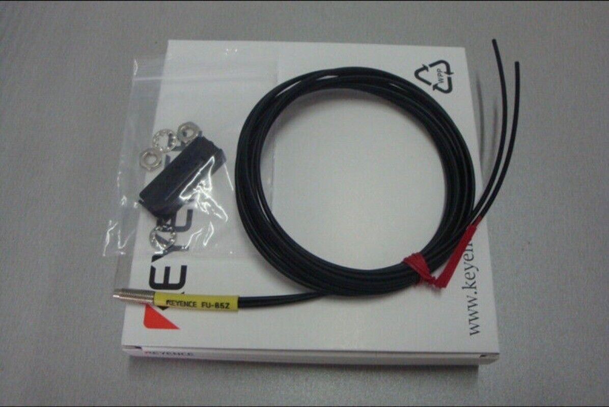 KEYENCE FU-85Z fiber optic sensor kit, includes cable and accessories, industrial automation component