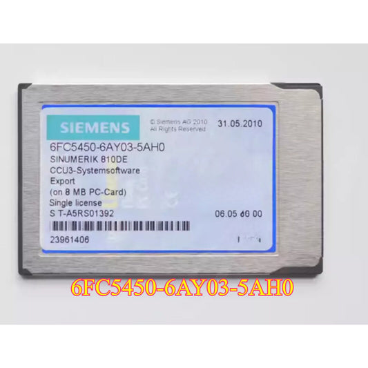 Siemens 6FC5450-6AY03-5AH0 SINUMERIK 810DE CNC Software Module on 8MB PC-Card, industrial automation part