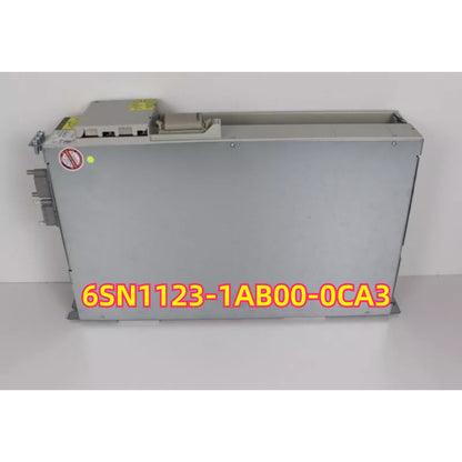 Siemens SIMODRIVE Power Module 6SN1123-1AB00-0CA3, top-down view, showing the product's industrial design.