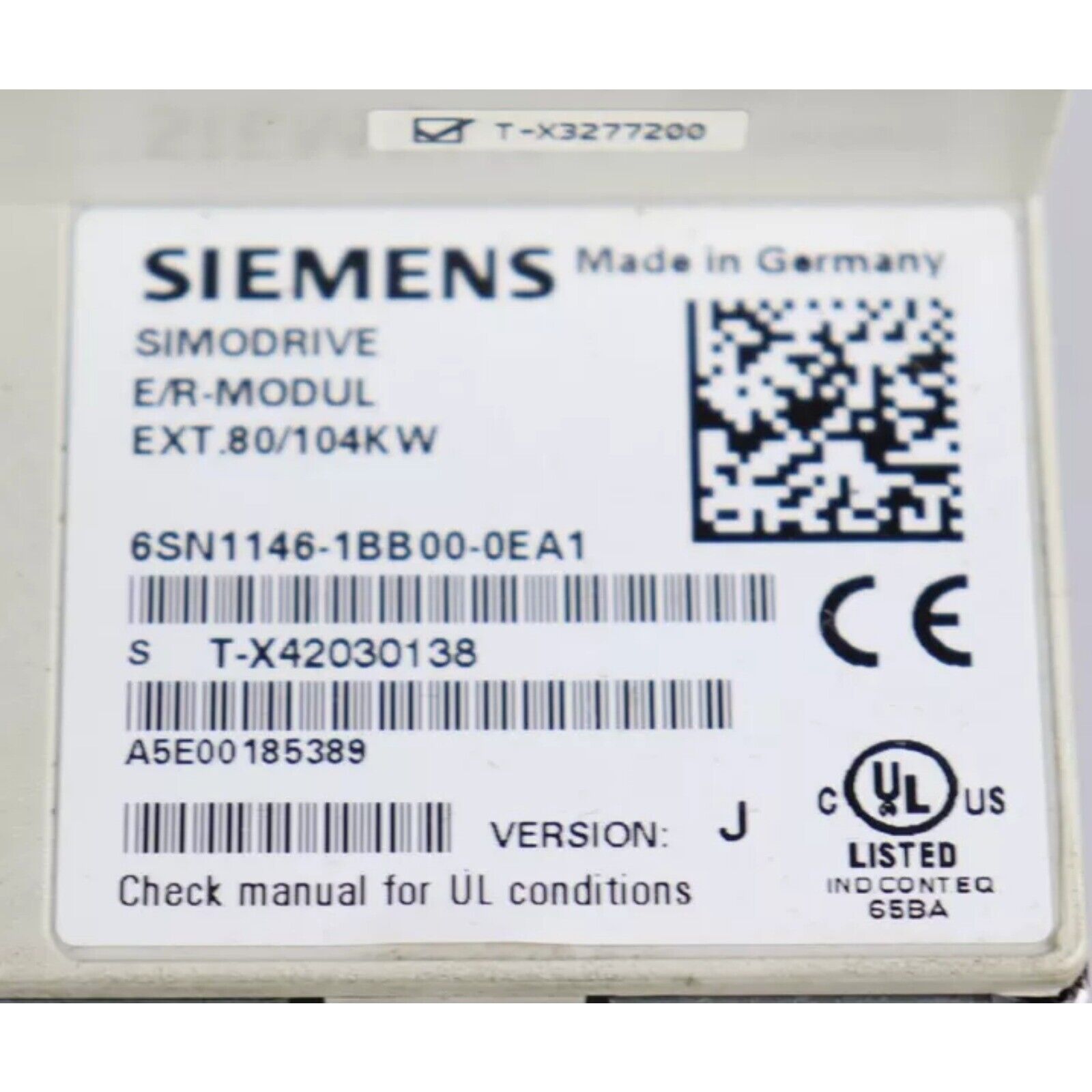 Siemens SIMODRIVE E/R-MODUL 6SN1146-1BB00-0EA1 industrial automation module. Made in Germany.