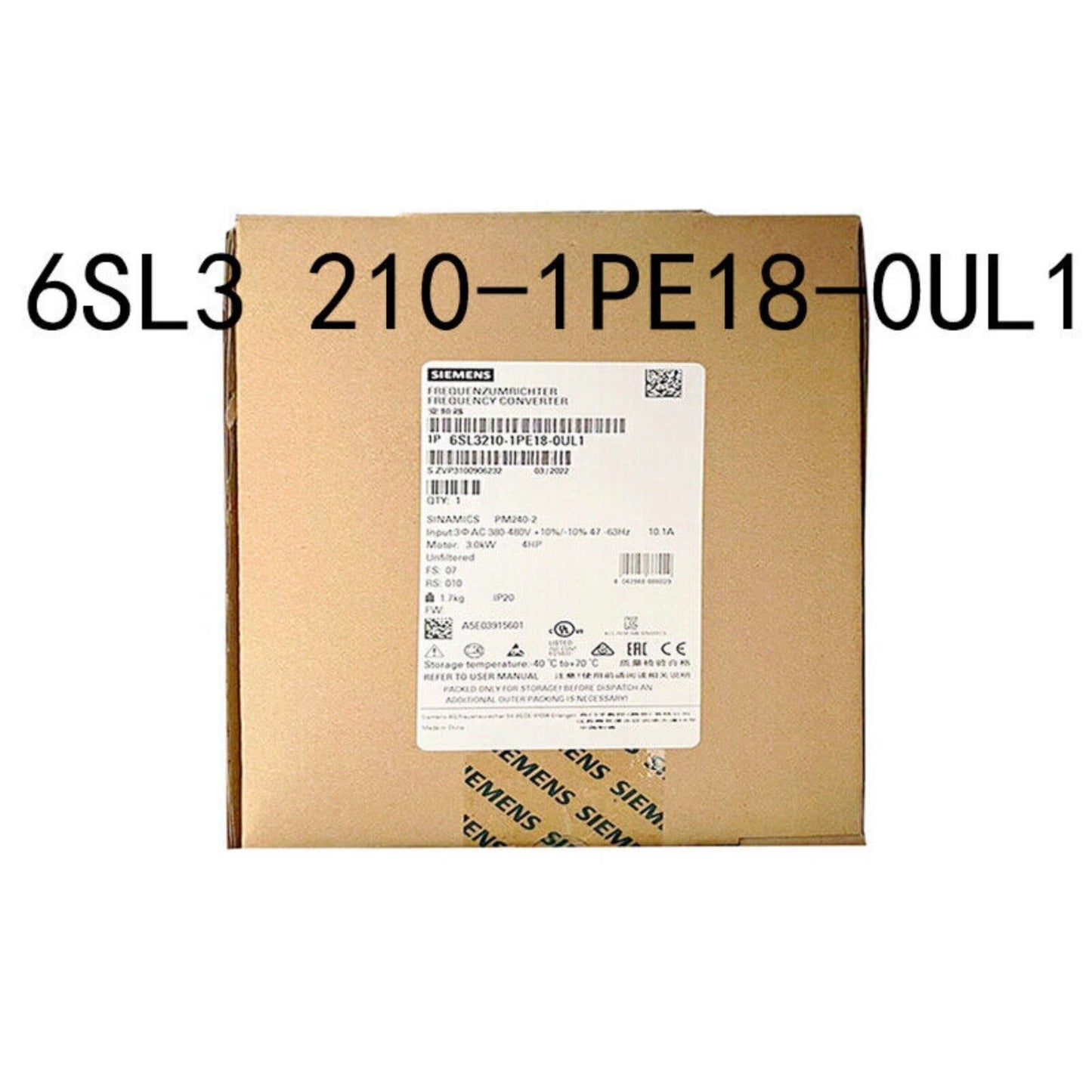PLC | Siemens | 6SL3210-1PE18-0UL1 6SL3 210-1PE18-0UL1 SINAMICS POWER MODULE PM240-2