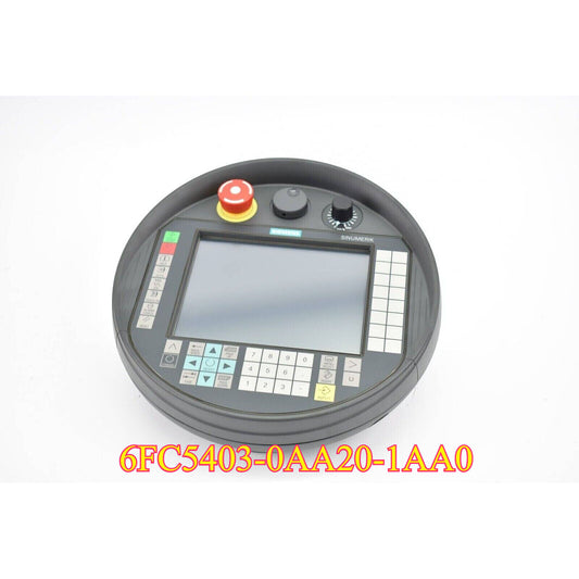 Siemens Sinumerik HT8 Handheld 6FC5403-0AA20-1AA0, control panel, numeric keypad, and emergency button