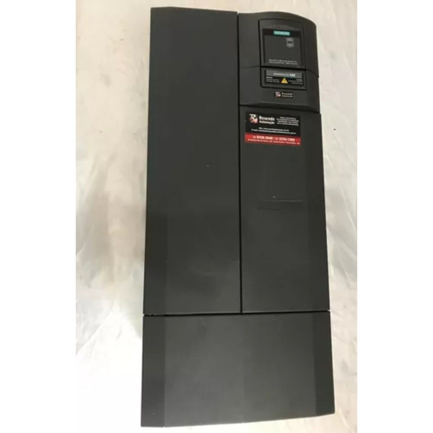 Siemens MICROMASTER 430 drive, dark gray industrial equipment, with Resende Automation sticker.