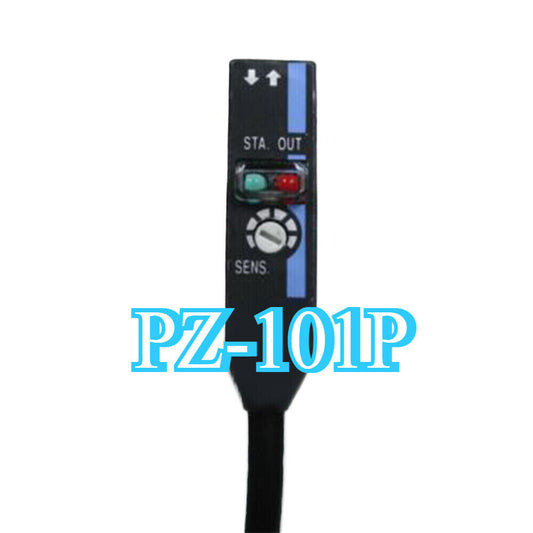 Keyence PZ-101P photoelectric sensor, black body with indicator lights and SENS marking.