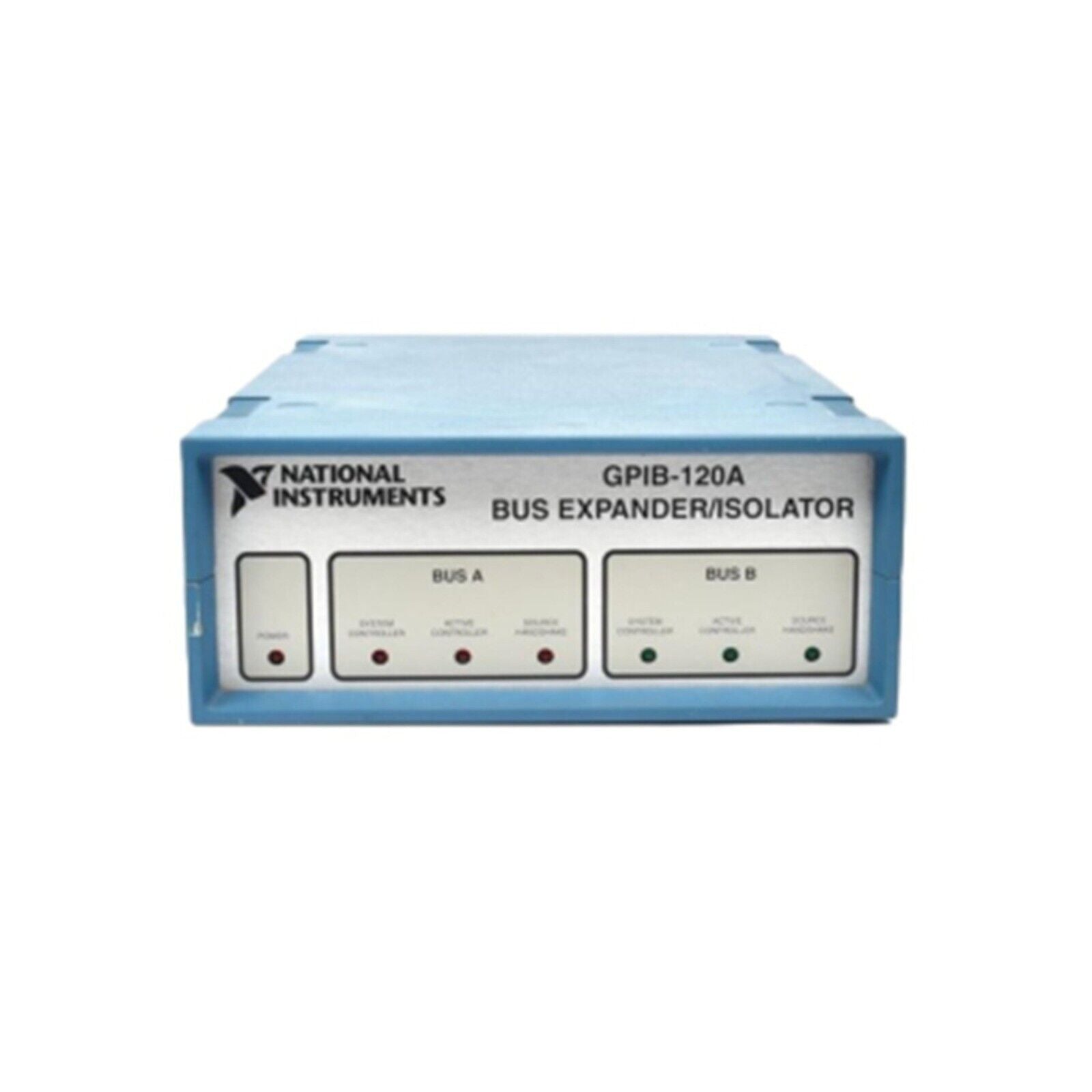 National Instruments GPIB-120A Bus Expander / Isolator. Blue device for industrial automation.