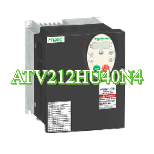 Schneider ATV212HU40N4 Inverter, black and silver, HVAC, New in Box, industrial automation part.