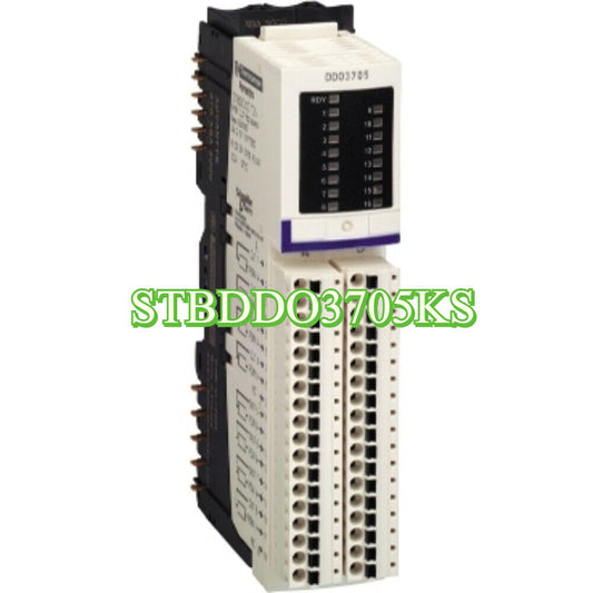 Schneider STBDDO3705KS module, white and black industrial automation component.