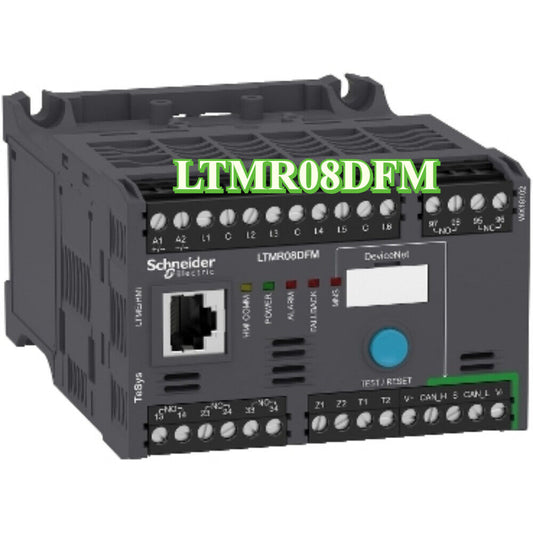 Schneider LTMR08DFM controller module, industrial automation component with connectors and ports.