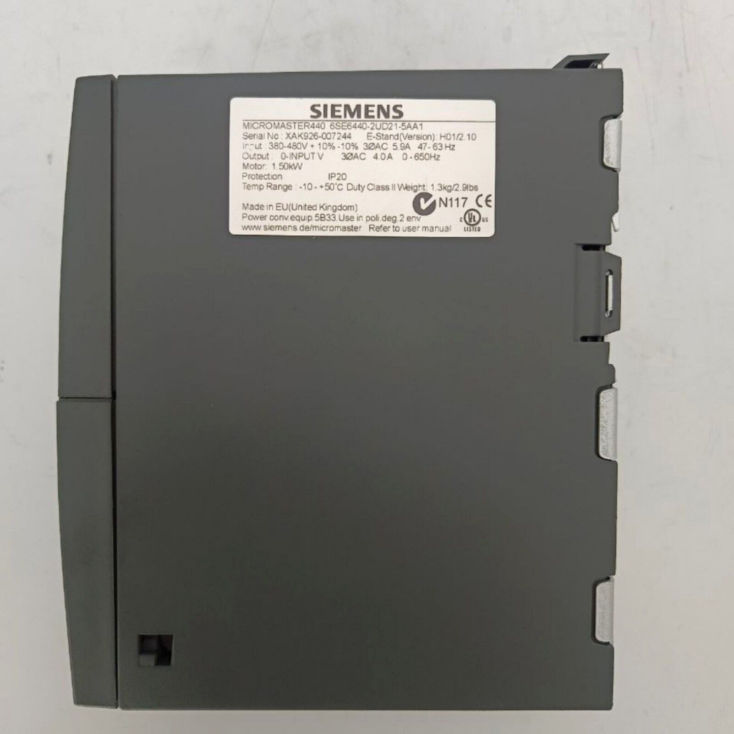 Variable Frequency Drive | Siemens | 6SE6440-2UD21-5AA1 6SE6 440-2UD21-5AA1 MICROMASTER440 without filter