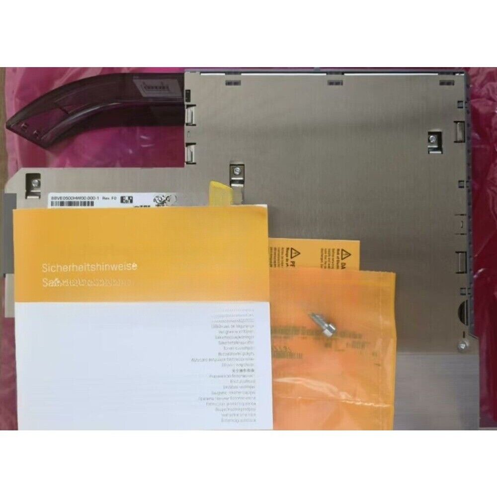 B&R 8BVE0500HW00.000-1 Servo Drive. Showing product documentation and components.