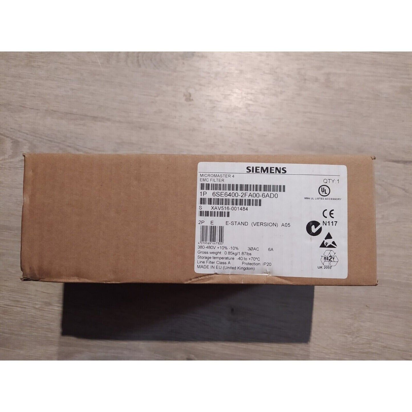 Siemens MICROMASTER 4 EMC Filter 6SE6400-2FA00-6AD0, industrial automation part, Made in EU.