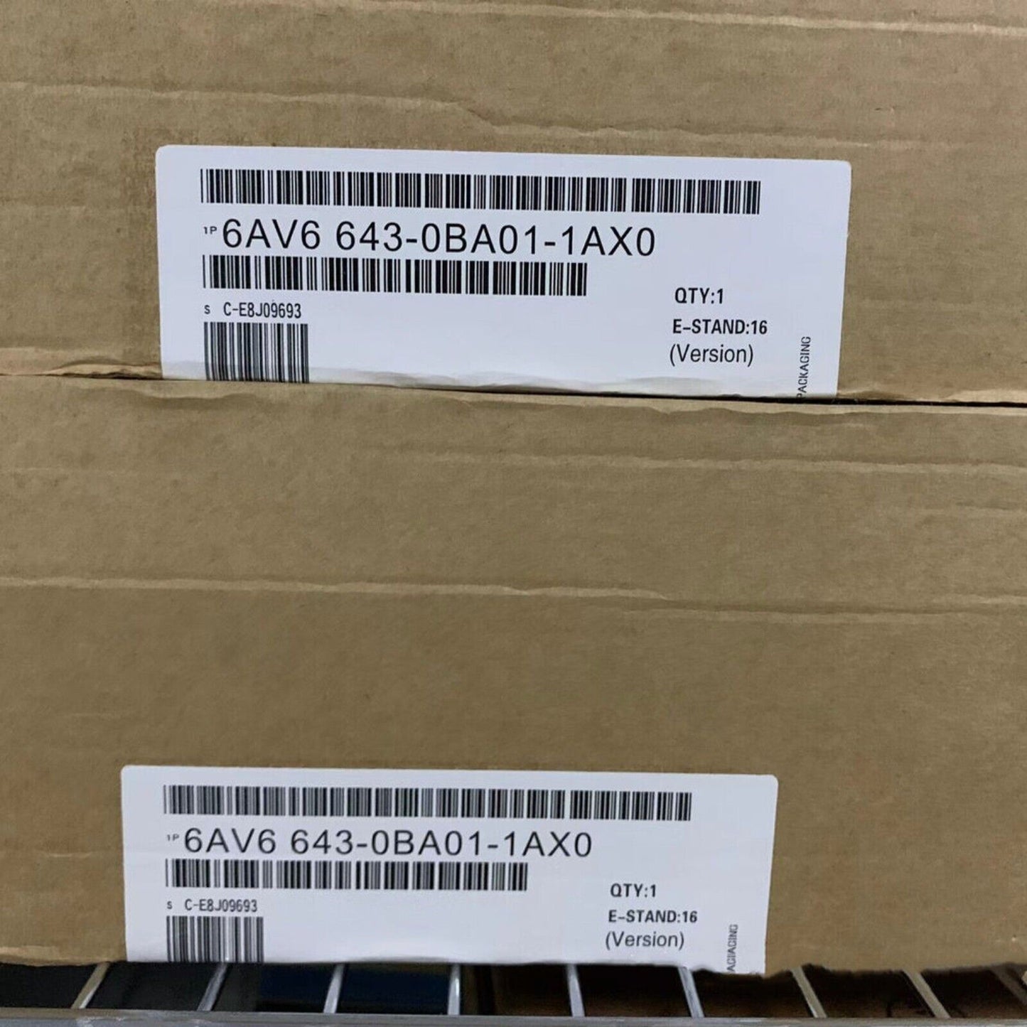 Siemens KTP700 Comfort Panel 6AV6643-0BA01-1AX0 product box, with barcode label, PROFINET HMI part.