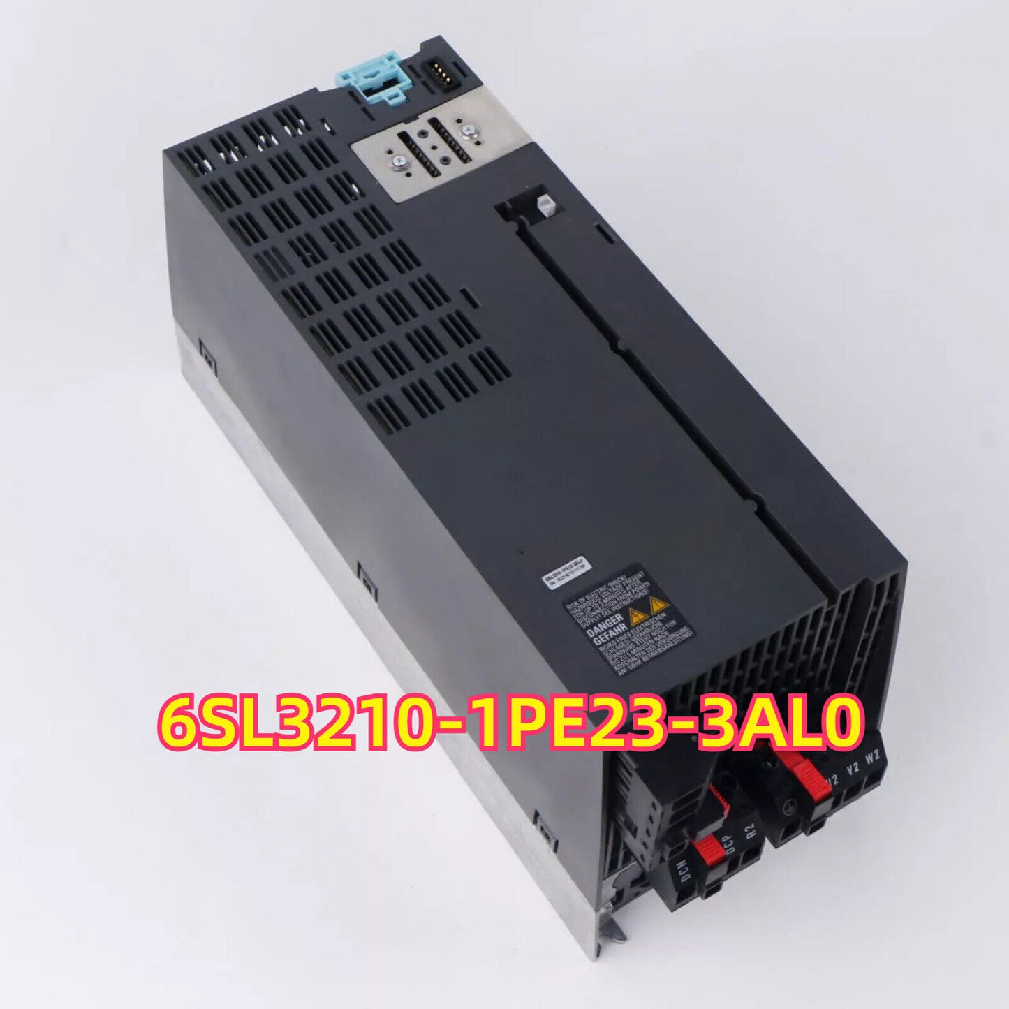 Siemens SINAMICS Power Module PM240-2, model 6SL3210-1PE23-3AL0, black and silver industrial equipment