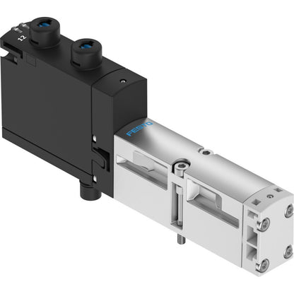 Festo VSVA-B-P53C-ZD-A2-1T1L Solenoid Valve, industrial automation component, black and silver