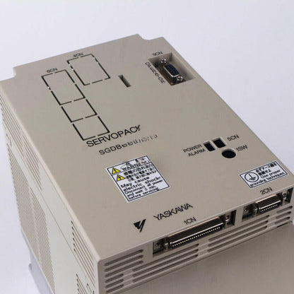 Yaskawa SGDB-30ADS SERVOPACK servo drive. Beige industrial automation component with visible ports and labels.