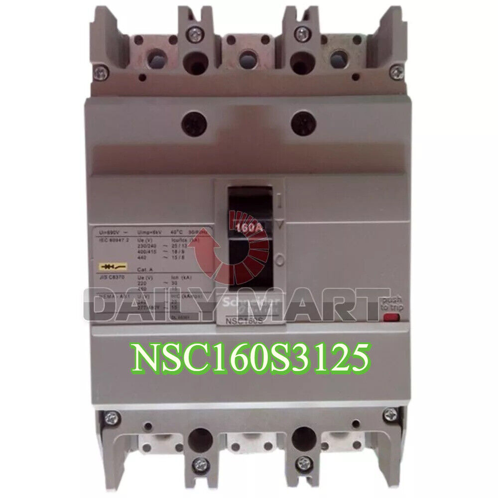 Schneider NSC160S3125 Transformer, gray industrial circuit breaker with 160A rating.