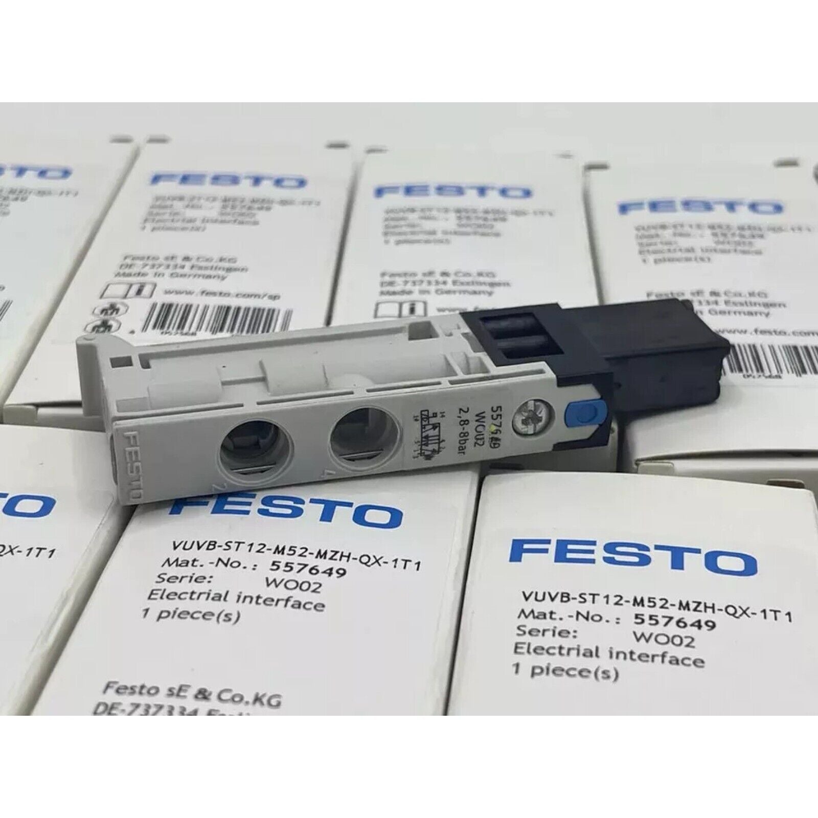 Festo VUVB-ST12-M52-MZH-QX-1T1 Solenoid Valve, pneumatic automation part, electrical interface, Made in Germany.