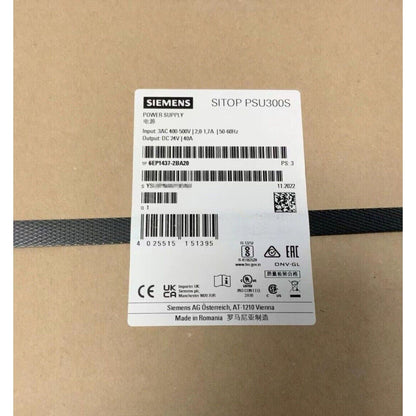 Siemens SITOP PSU300S 40A Power Supply, model 6EP1437-2BA20, industrial automation component.