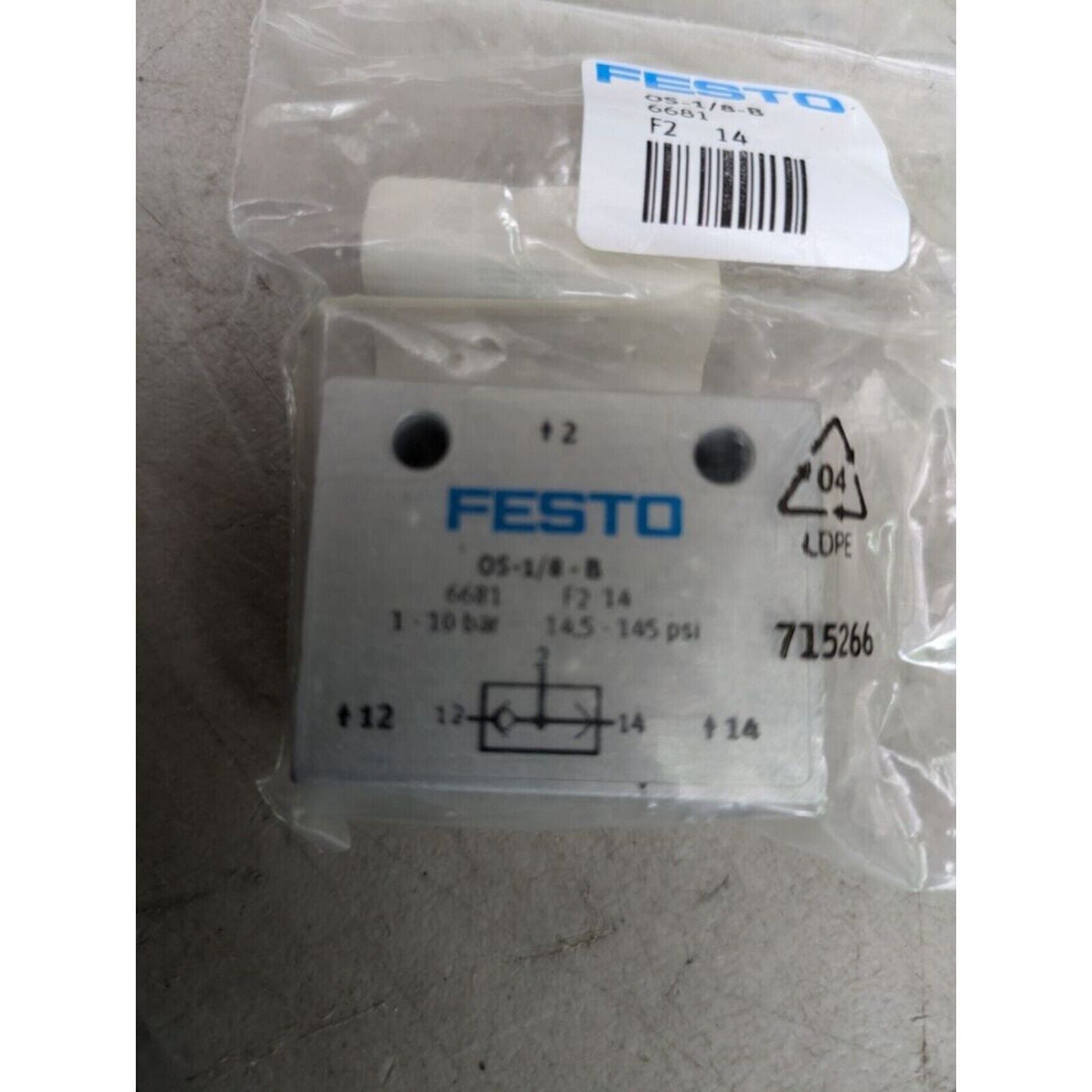 Festo OS-1/8-B 6681 OR gate in packaging, industrial automation component