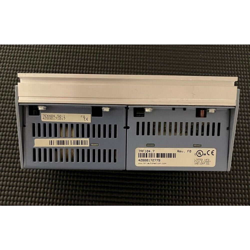 B&R 7EX484.50-1 and 7AF104.7 analog output module, industrial automation equipment.