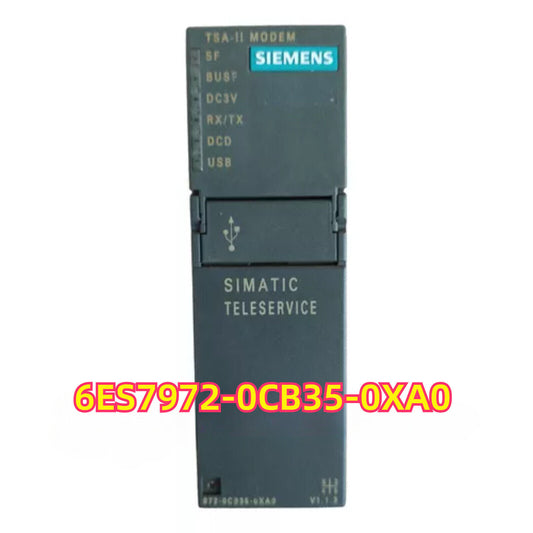 Siemens SIMATIC Teleservice TSA-II modem, model 6ES7972-0CB35-0XA0, industrial automation part.