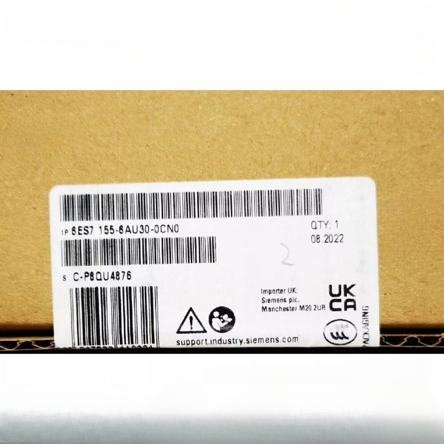 Siemens ET 200SP Interface Module packaging label, model 6ES7 155-6AU30-0CN0, industrial PLC part
