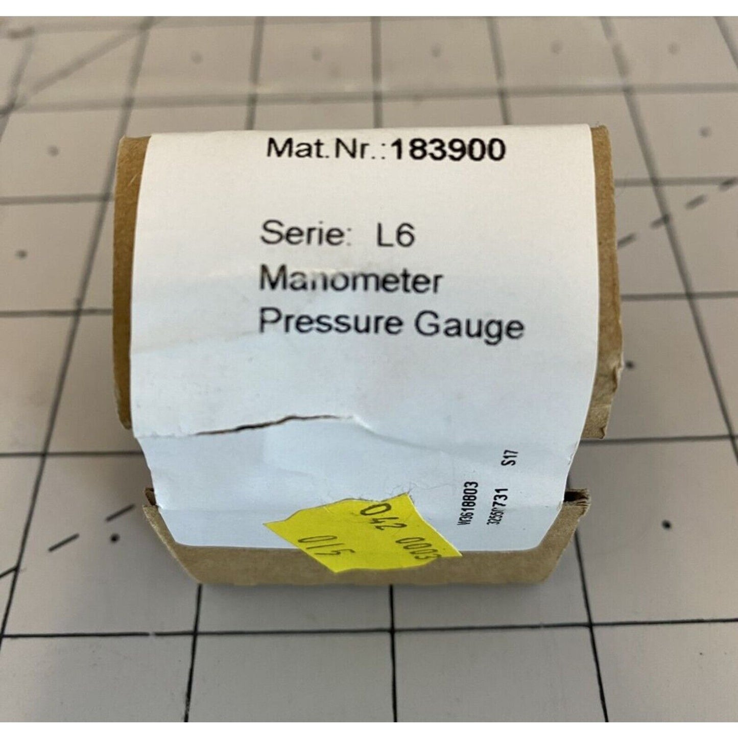Festo MA-40-10-G1/4-EN 183900 Manometer Pressure Gauge. Includes Mat.Nr.: 183900, Serie: L6, and other details.