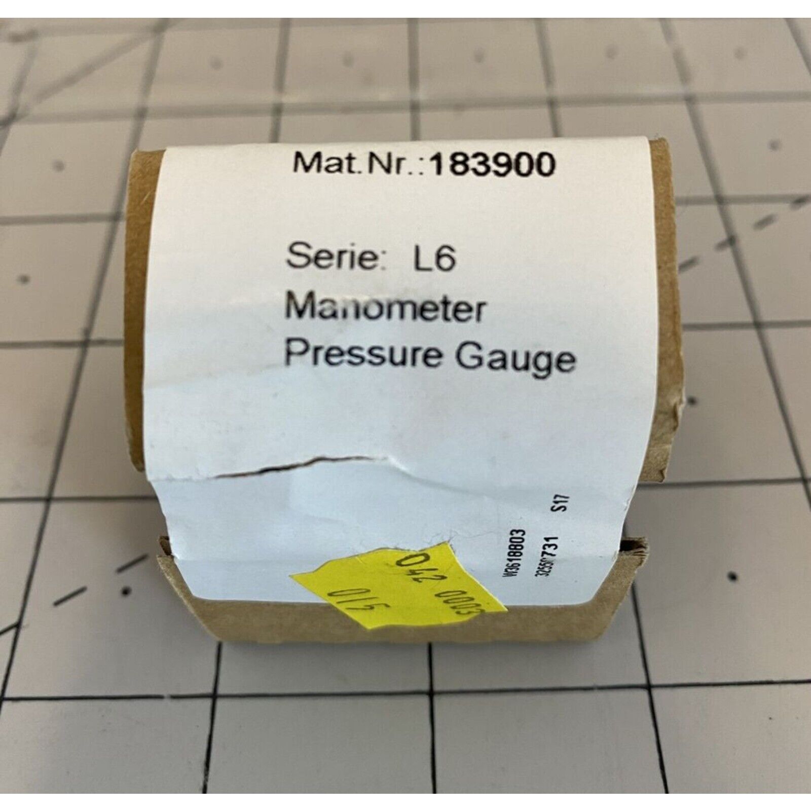 Festo MA-40-10-G1/4-EN 183900 Manometer Pressure Gauge. Includes Mat.Nr.: 183900, Serie: L6, and other details.