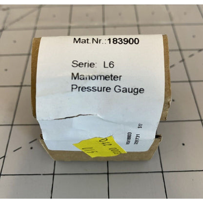 Festo MA-40-10-G1/4-EN 183900 Manometer Pressure Gauge. Includes Mat.Nr.: 183900, Serie: L6, and other details.