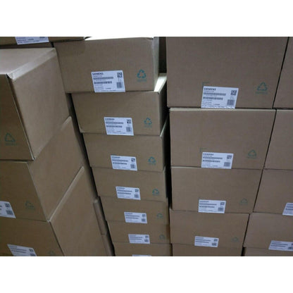 Stacked boxes of Siemens SINAMICS S120 drive system modules, new in stock, ready for shipping.