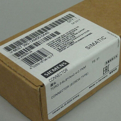 Siemens SIMATIC S7-300 connector in packaging, part number 6ES7 392-1AM00-0AA0, industrial automation equipment.