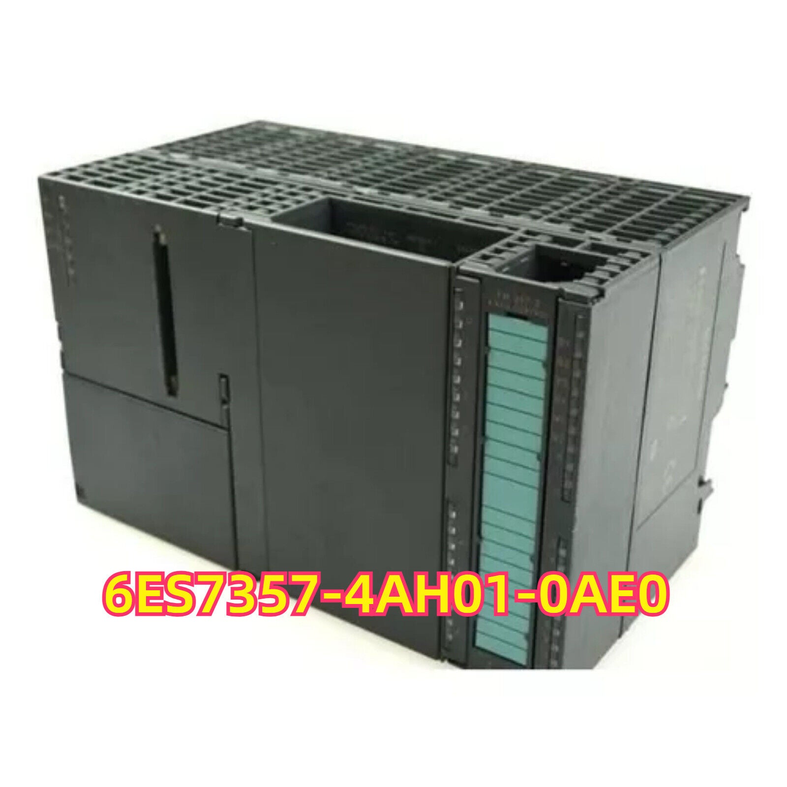 Siemens S7-300 Function Module 6ES7357-4AH01-0AE0, black industrial automation component, front view.